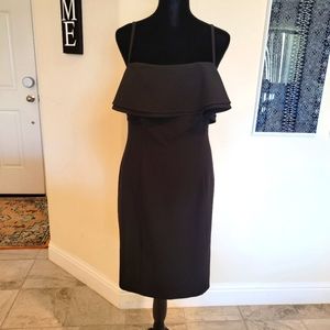 Karl Lagerfeld Black sheath dress with ruffle top - Size 10
